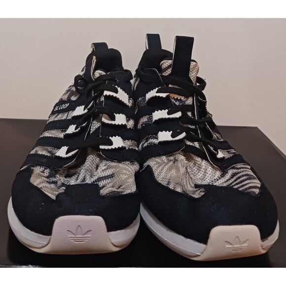 2-Adidas (SL Loop)-(Green/Black)-(Zebra/White/Black)-(Pre-owned)-(Decent)-$24.00 - Picture 7 of 9